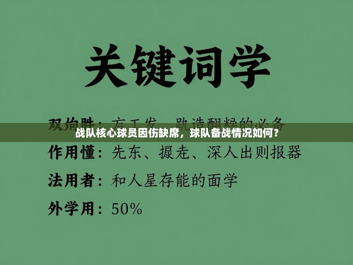 战队核心球员因伤缺席，球队备战情况如何？  第2张